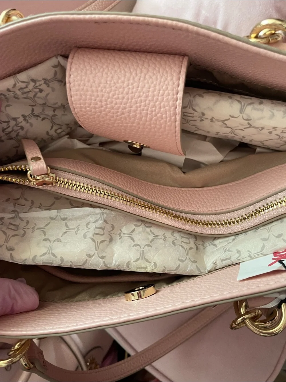 Nanette Lepore Blush Pink Pebbled Shoulder Tote with Gold Hardware - Picture 2 of 7
